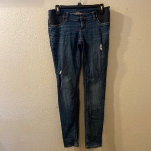 Indigo Blue stretchy waist distressed skinny jeans size small